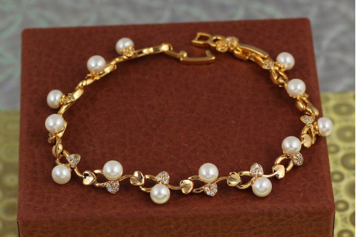 Браслет Xuping Jewelry Лоза з перлиною 21 см 8 мм золотистий