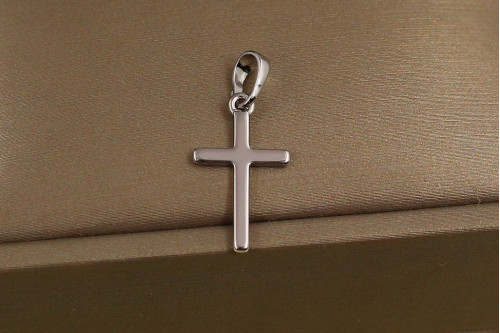 Крестик Xuping Jewelry тонкий гладкий 2 см серебристый