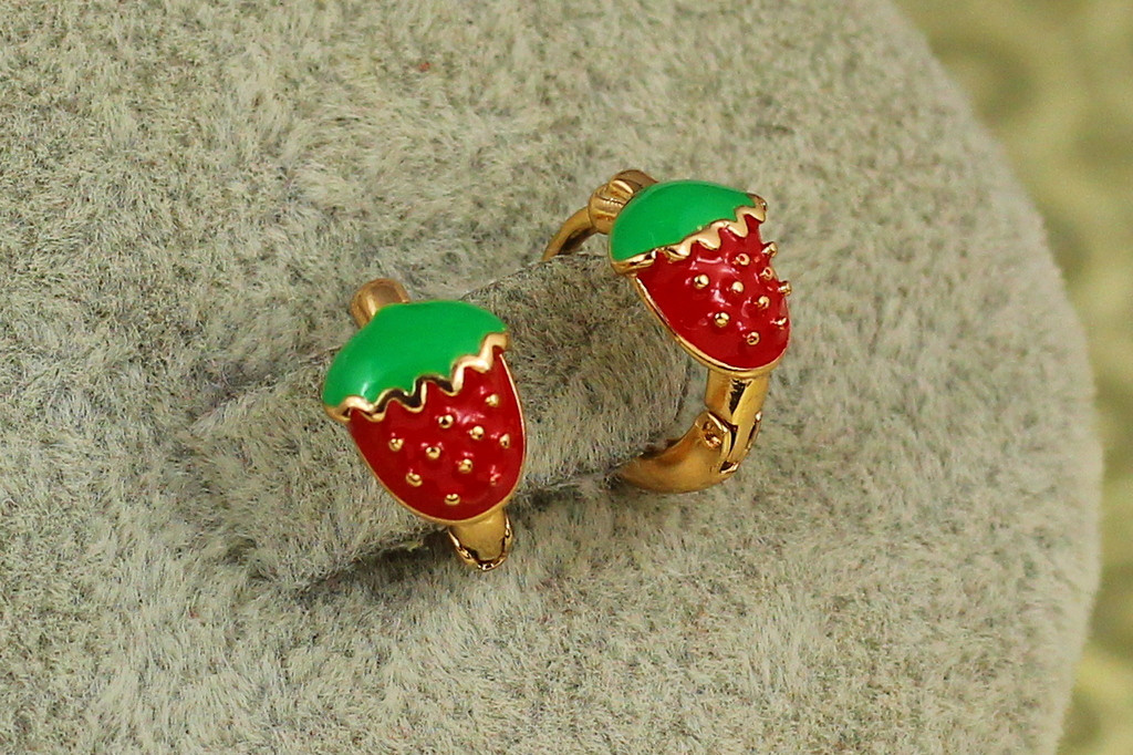 Серьги детские Xuping Jewelry земляничка 1,1 см золотистые
