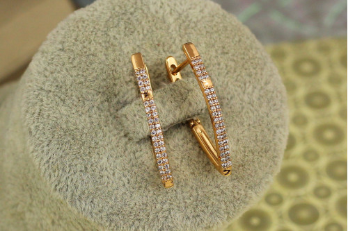 Сережки Xuping Jewelry подвійна доріжка оклик 2,7 см золотисті
