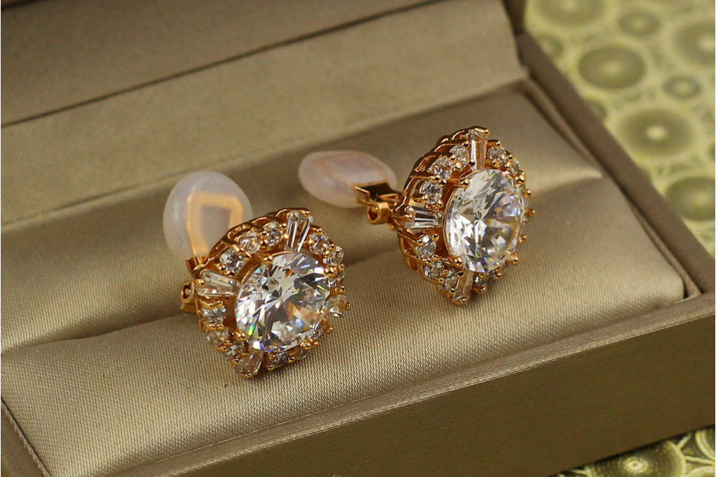 Сережки кліпси Xuping Jewelry панна 1.7 см золотисті