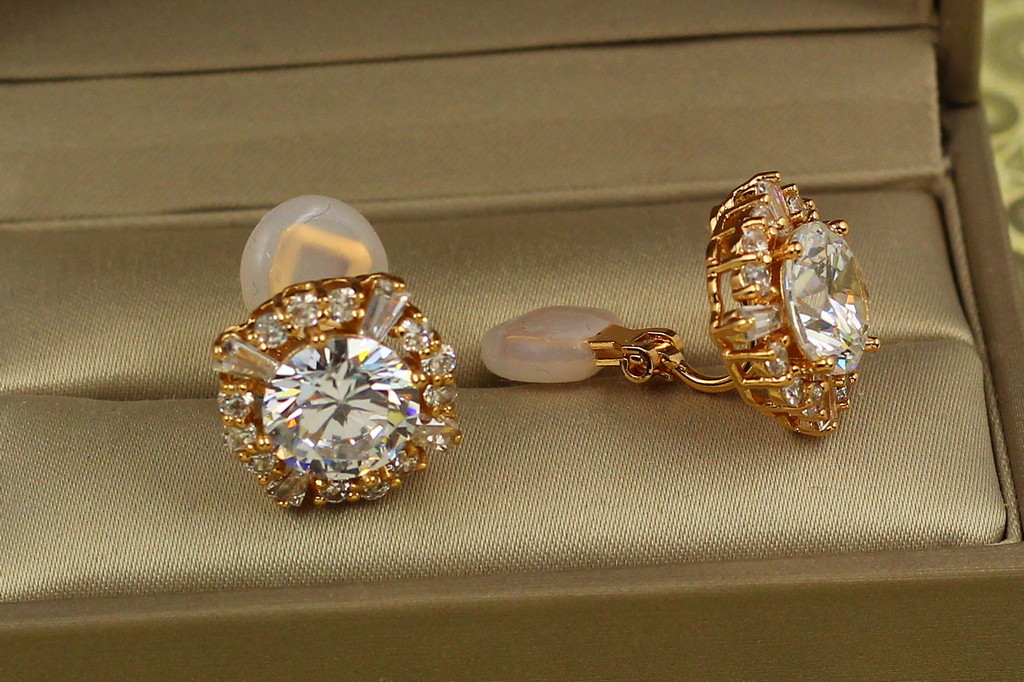 Сережки кліпси Xuping Jewelry панна 1.7 см золотисті