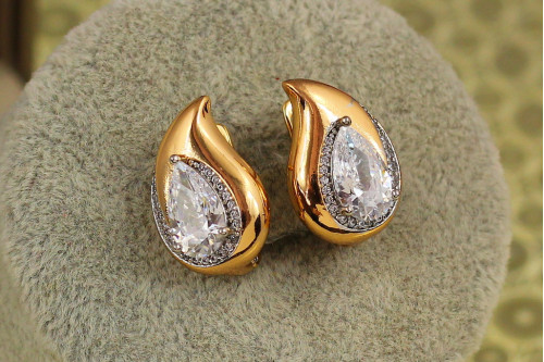 Сережки Xuping Jewelry полум"я з родієм 1,8 см золотисті