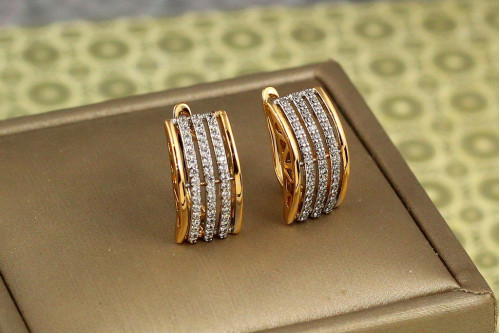 Серьги Xuping Jewelry желание с родием 1,8 см золотистые