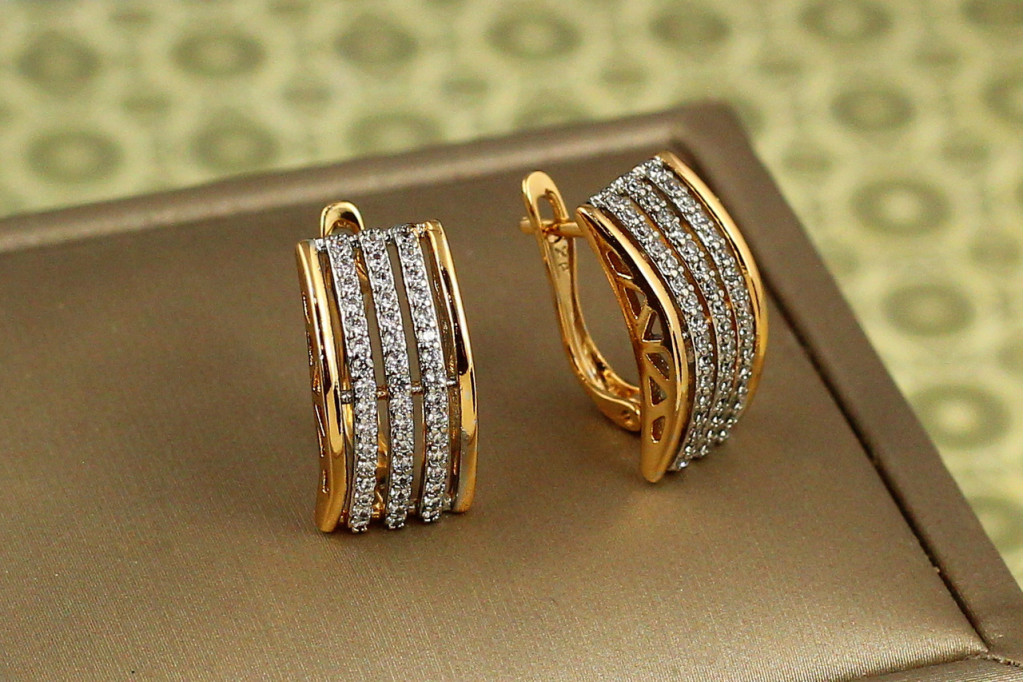 Серьги Xuping Jewelry желание с родием 1,8 см золотистые