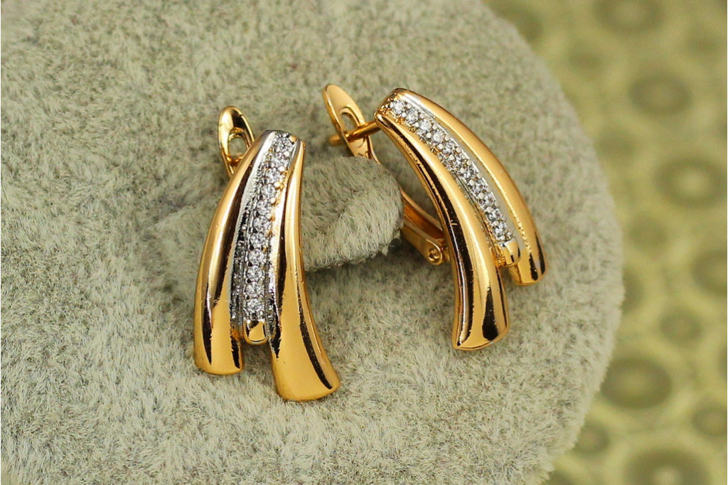 Сережки Xuping Jewelry розвиток з родієм 2 см золотисті