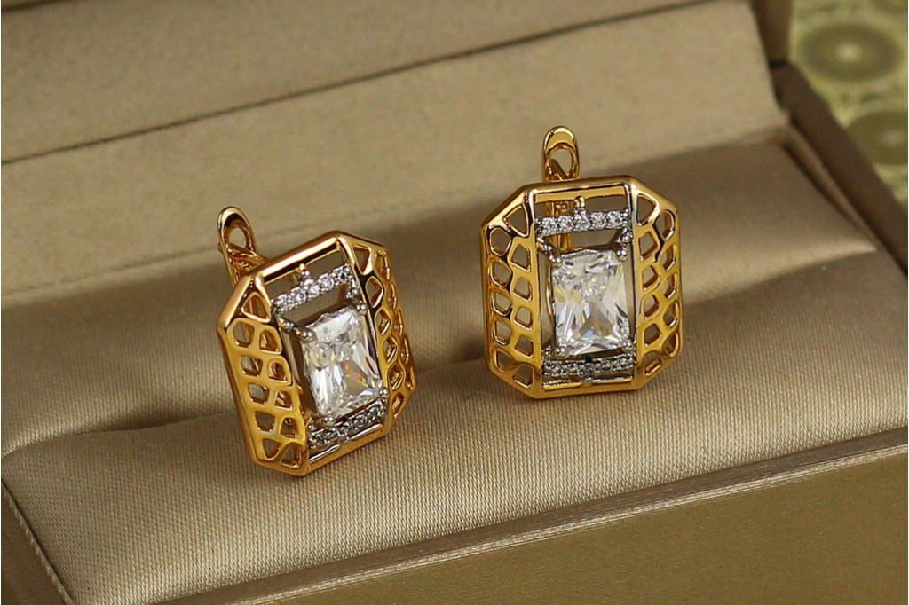 Сережки Xuping Jewelry світлиця з родієм 1,6 см золотисті