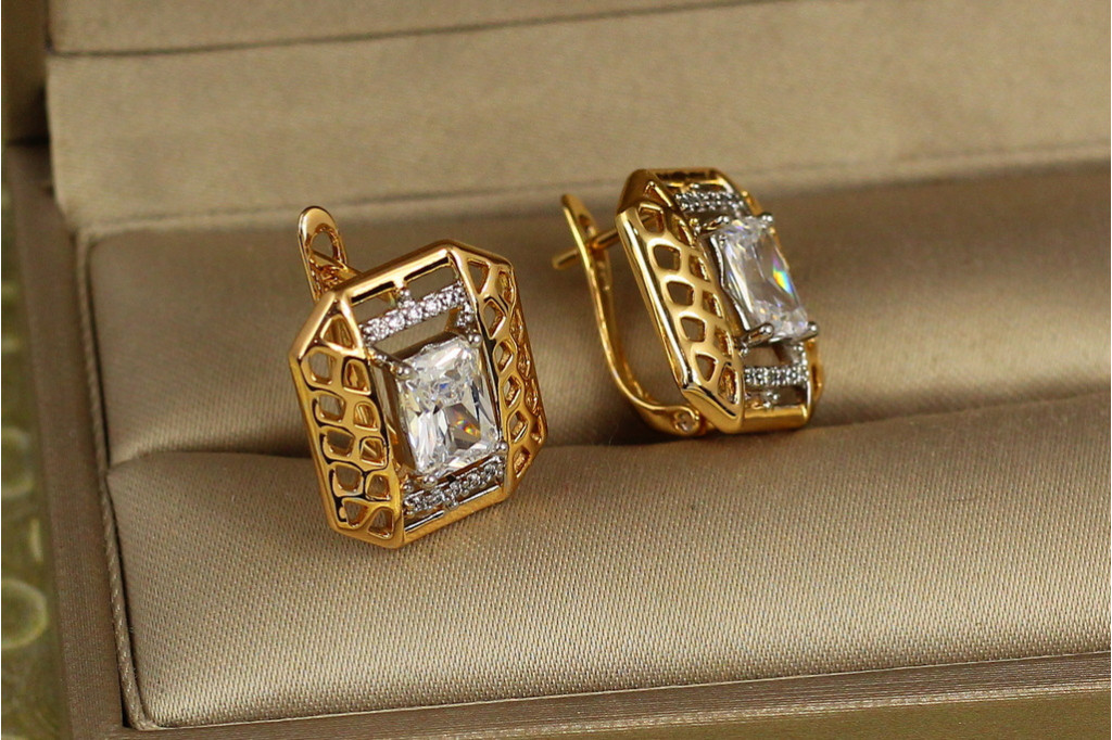 Сережки Xuping Jewelry світлиця з родієм 1,6 см золотисті