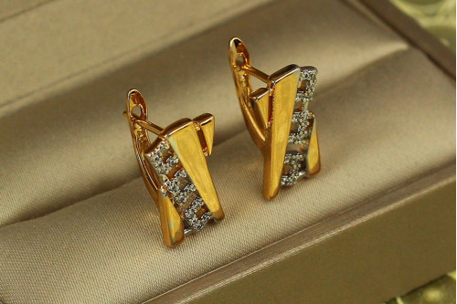 Сережки Xuping Jewelry парадигма з родієм 1,6 см золотисті