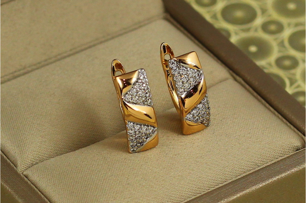 Сережки Xuping Jewelry прибій з родієм 1,6 см золотисті