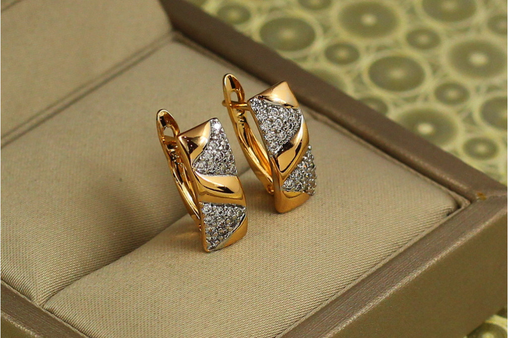 Сережки Xuping Jewelry прибій з родієм 1,6 см золотисті