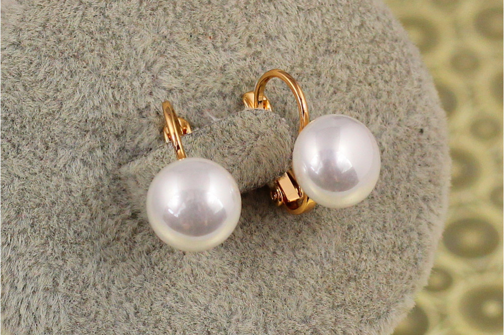 Серьги Xuping Jewelry жемчуг с французкой застежкой 1,6 см золотистые