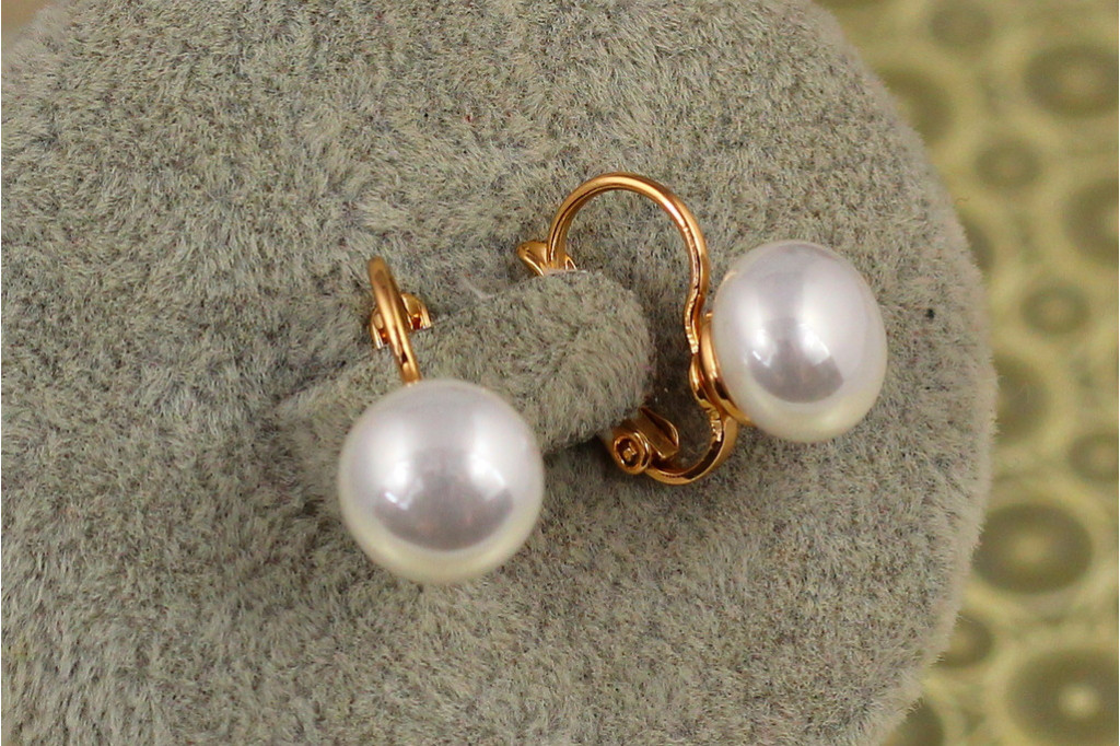 Серьги Xuping Jewelry жемчуг с французкой застежкой 1,6 см золотистые
