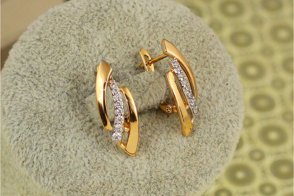 Сережки Xuping Jewelry реліквія з родієм 2,2 см золотисті