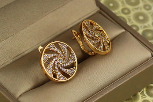 Сережки Xuping Jewelry транс 1,9 см золотисті