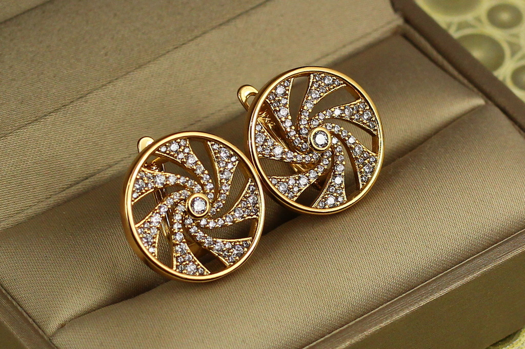 Сережки Xuping Jewelry транс 1,9 см золотисті