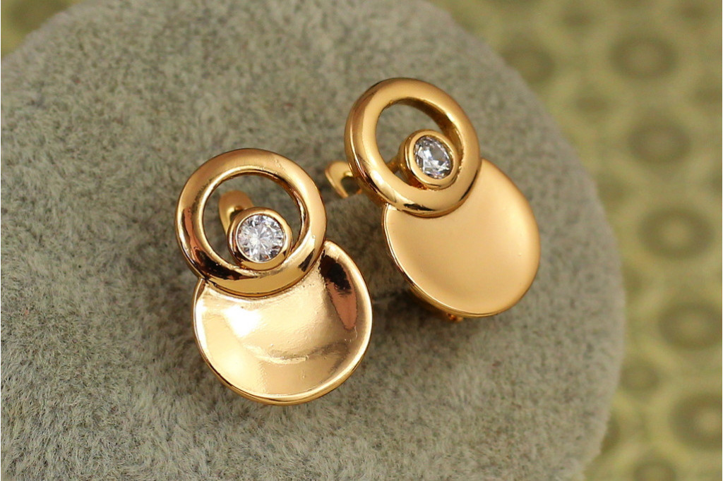 Серьги Xuping Jewelry формат 2 см золотистые