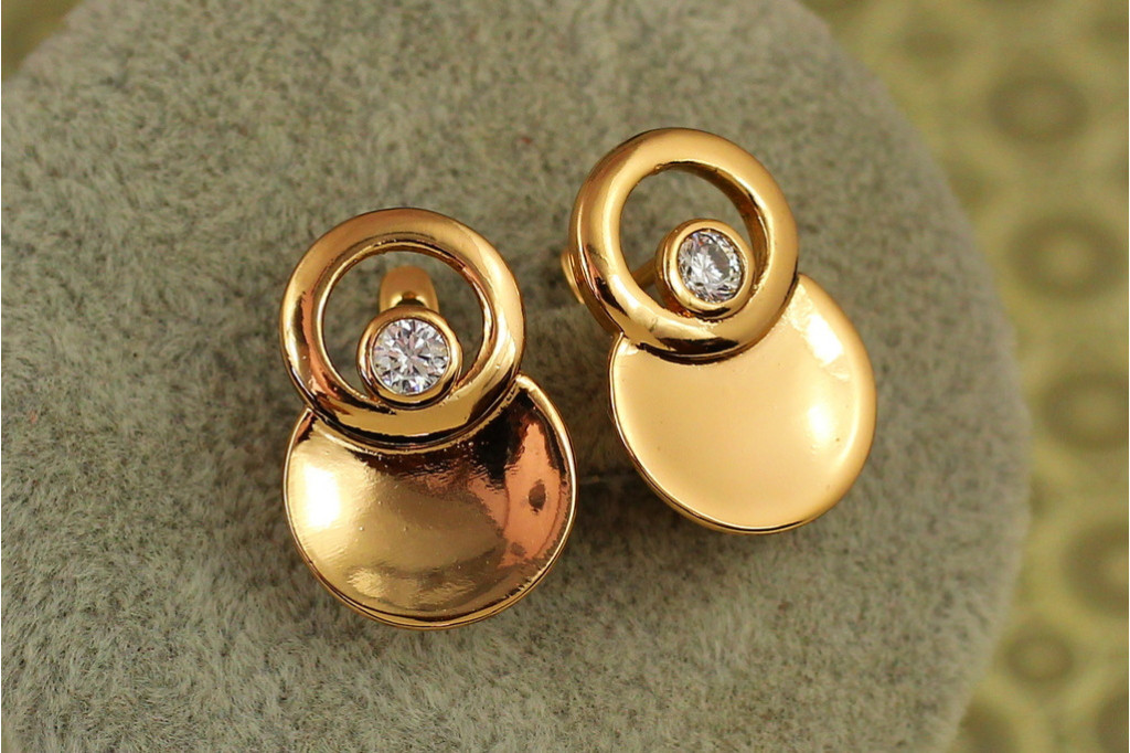 Серьги Xuping Jewelry формат 2 см золотистые