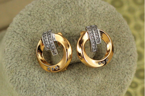 Сережки Xuping Jewelry сігма з родієм 1,7 см золотисті