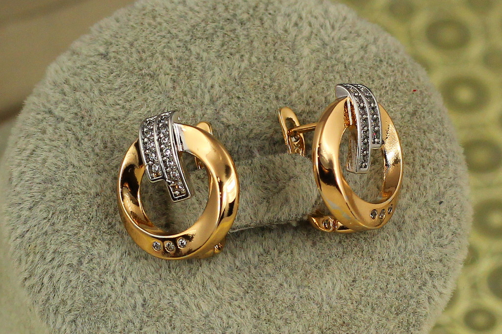 Сережки Xuping Jewelry сігма з родієм 1,7 см золотисті