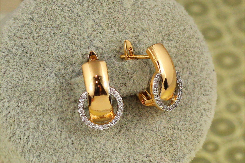 Серьги Xuping Jewelry смысл с родием 1,6 см золотистые