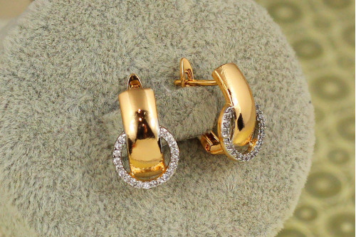 Серьги Xuping Jewelry смысл с родием 1,6 см золотистые
