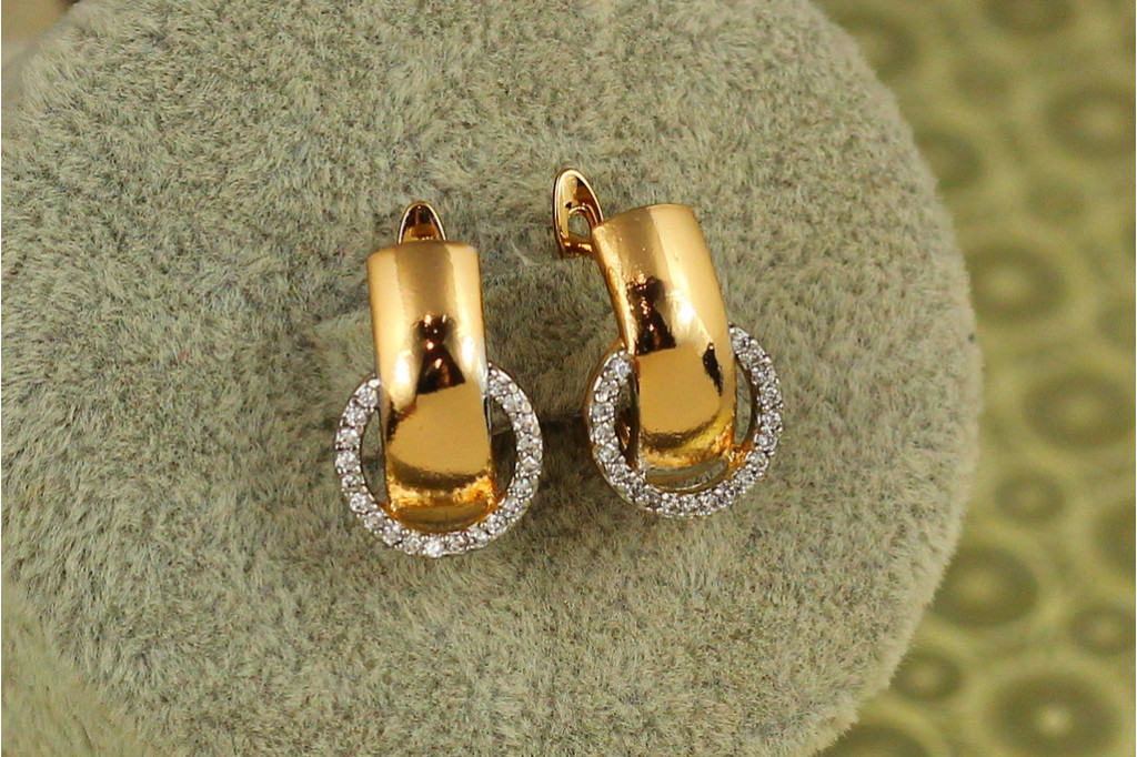 Серьги Xuping Jewelry смысл с родием 1,6 см золотистые