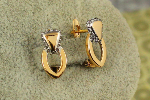 Сережки Xuping Jewelry крихта з родієм 1,6 см золотисті
