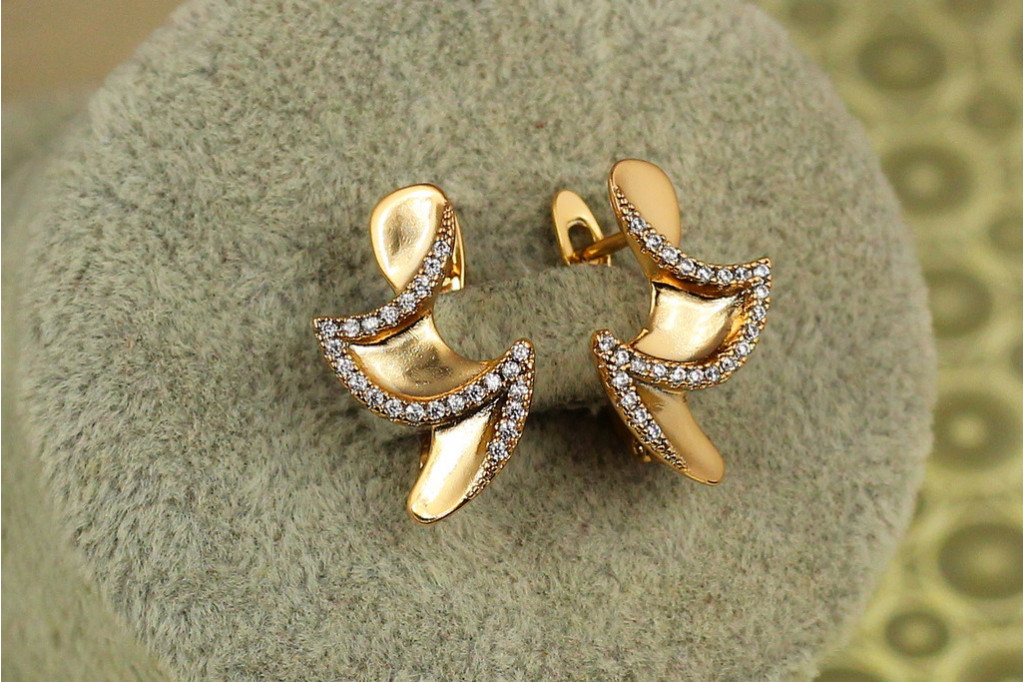 Серьги Xuping Jewelry кубизм 2 см золотистые