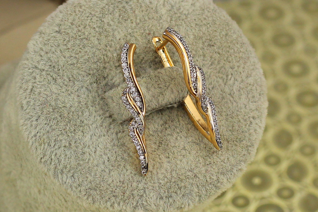 Сережки Xuping Jewelry зевс з родієм 2,8 см золотисті