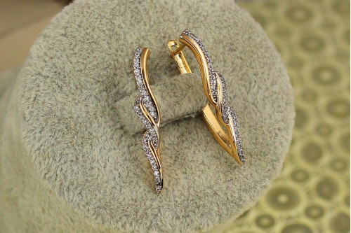 Сережки Xuping Jewelry зевс з родієм 2,8 см золотисті