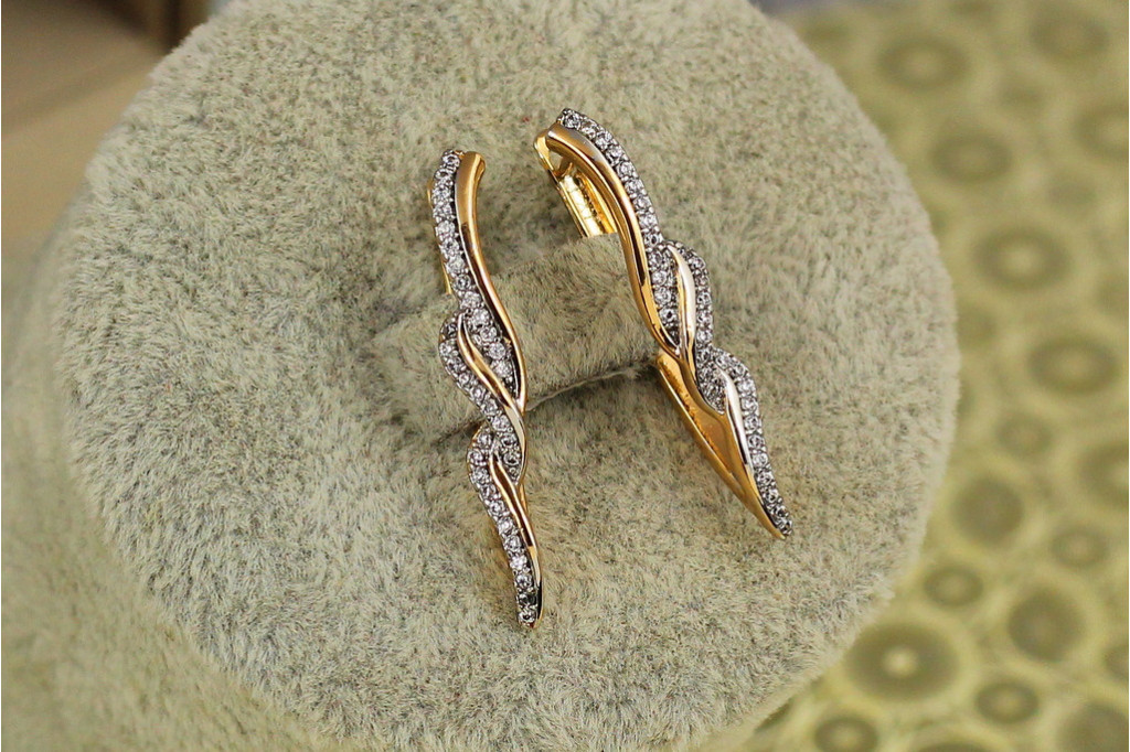 Сережки Xuping Jewelry зевс з родієм 2,8 см золотисті