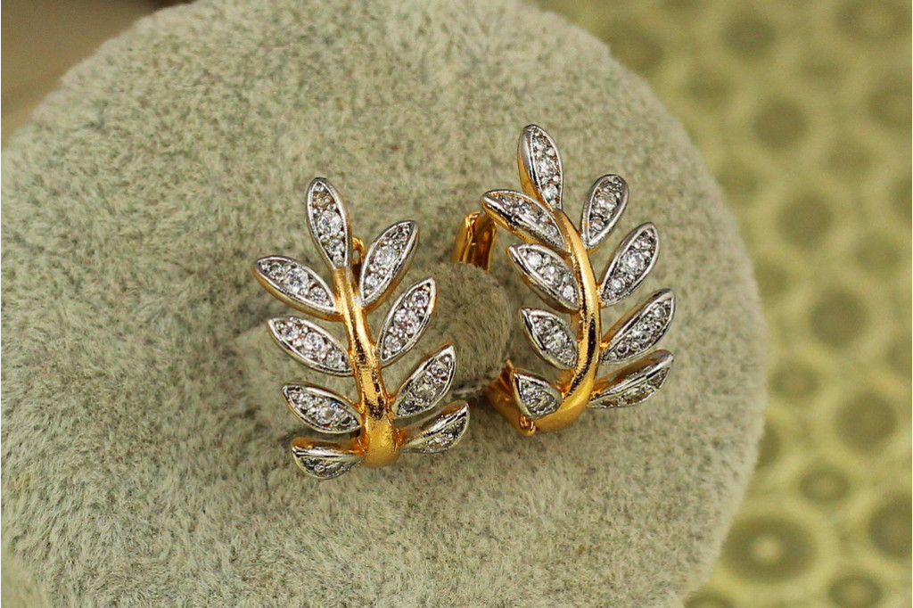 Сережки Xuping Jewelry хамедорея з родієм 2 см золотисті