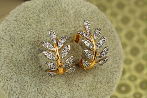 Сережки Xuping Jewelry хамедорея з родієм 2 см золотисті