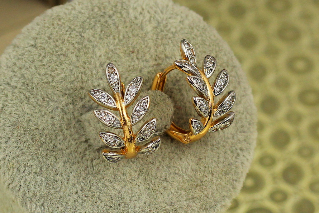 Сережки Xuping Jewelry хамедорея з родієм 2 см золотисті