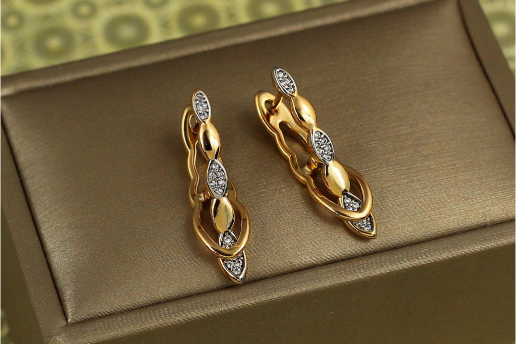 Серьги Xuping Jewelry потеха с родием 2,7 см золотистые