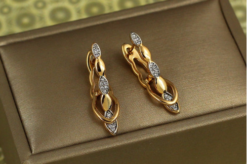 Серьги Xuping Jewelry потеха с родием 2,7 см золотистые
