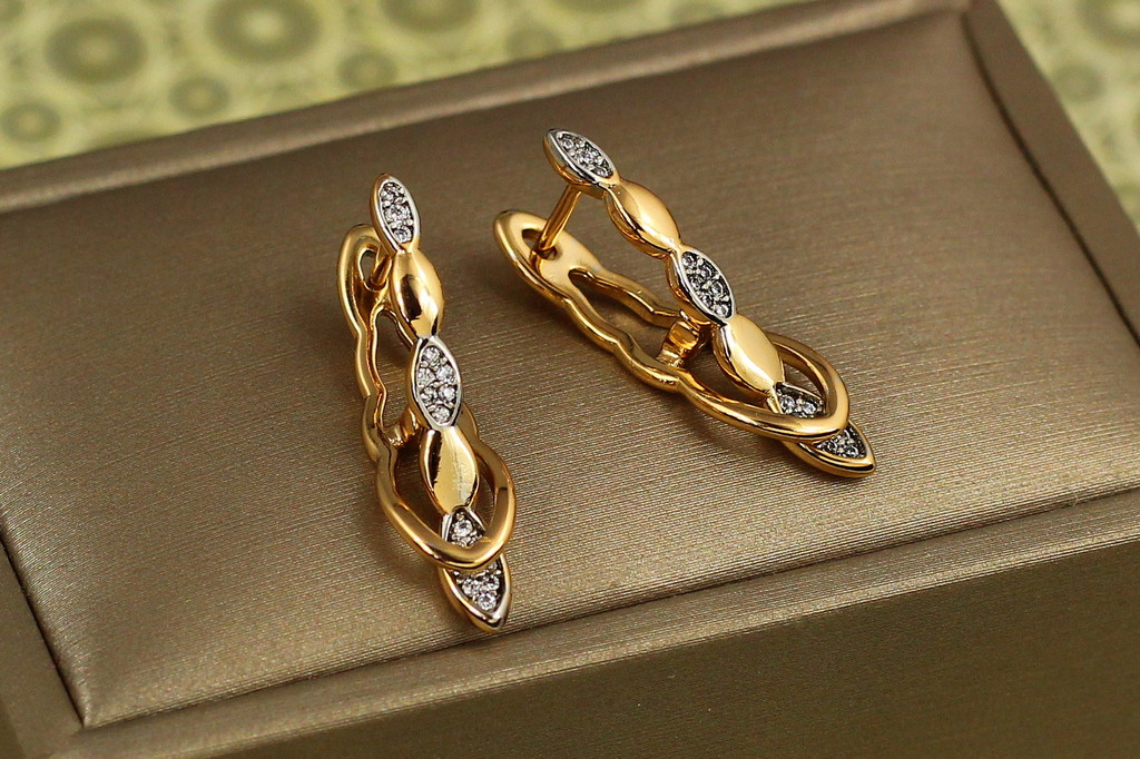 Серьги Xuping Jewelry потеха с родием 2,7 см золотистые
