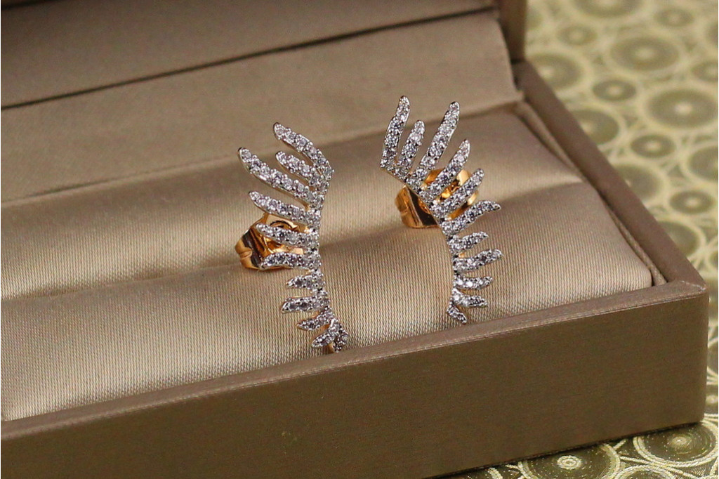 Сережки Xuping Jewelry Перун з родієм 2,3 см золотисті