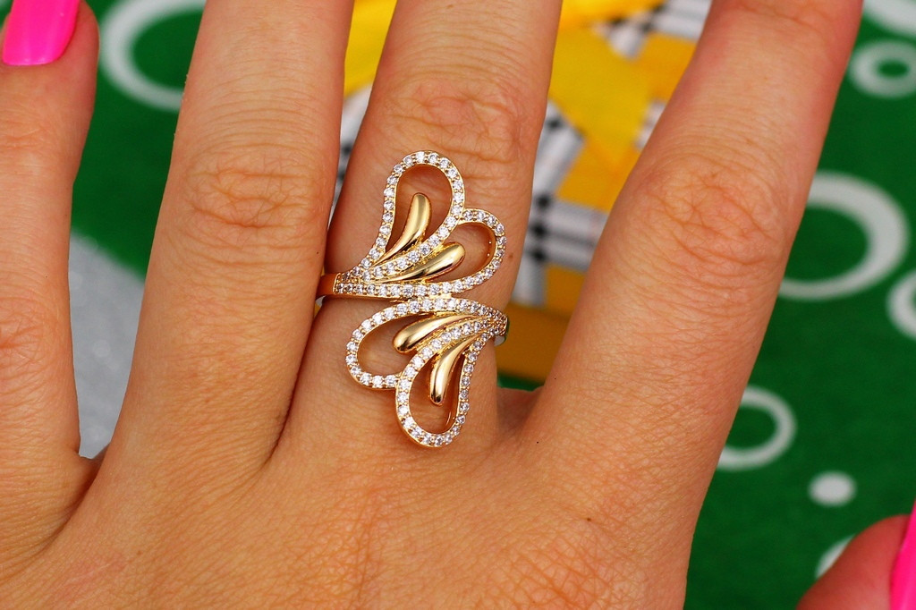 Кільце Xuping Jewelry крила метелика фалангове р 18 золотисте