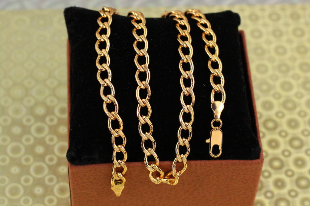 Ланцюг Xuping Jewelry круглий панцир з огранкою 50 см 7 мм золотистий