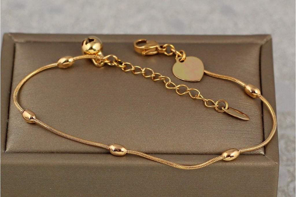 Браслет Xuping Jewelry джгут з овальними кульками 17 см 3 мм золотистий