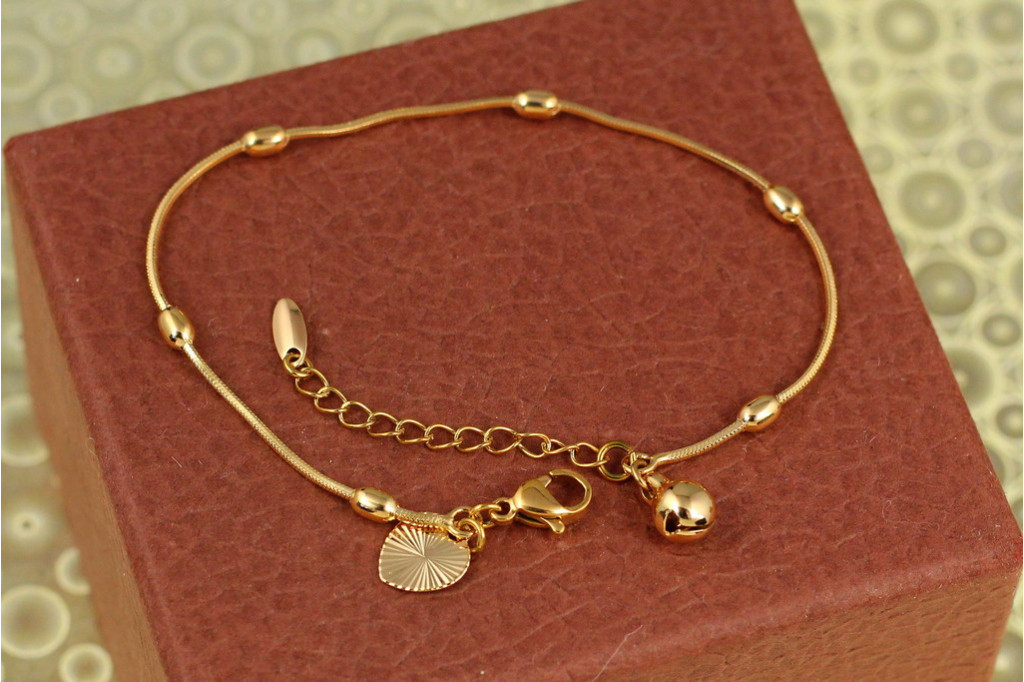 Браслет Xuping Jewelry джгут з овальними кульками 17 см 3 мм золотистий