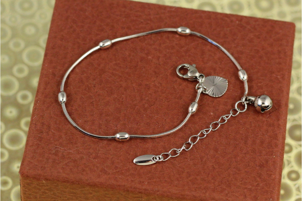 Браслет Xuping Jewelry джгут з овальними кульками 17 см 3 мм сріблястий