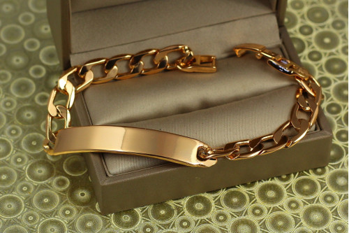 Браслет Xuping Jewelry панцирний з пластиною 19 см 8 мм золотистий