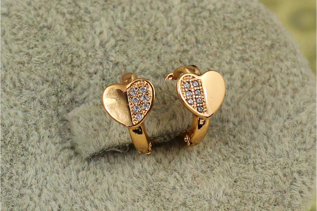 Серьги детские Xuping Jewelry половинка сердца 1,1 см золотистые