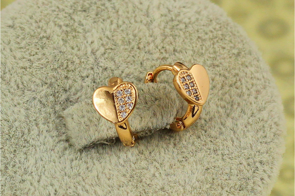 Серьги детские Xuping Jewelry половинка сердца 1,1 см золотистые