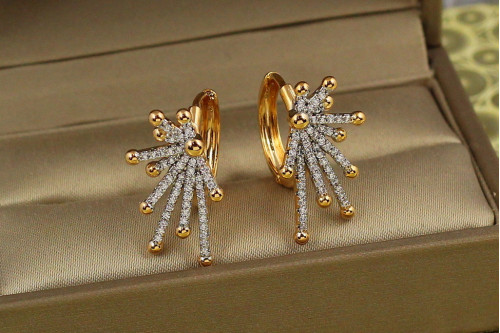 Сережки Xuping Jewelry залп із родієм 2,2 см золотисті