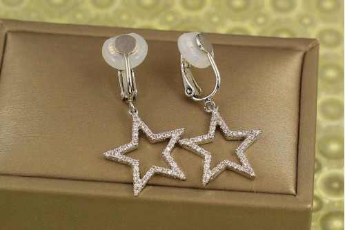 Сережки кліпси Xuping Jewelry Велика зірка 3,5 см сріблясті