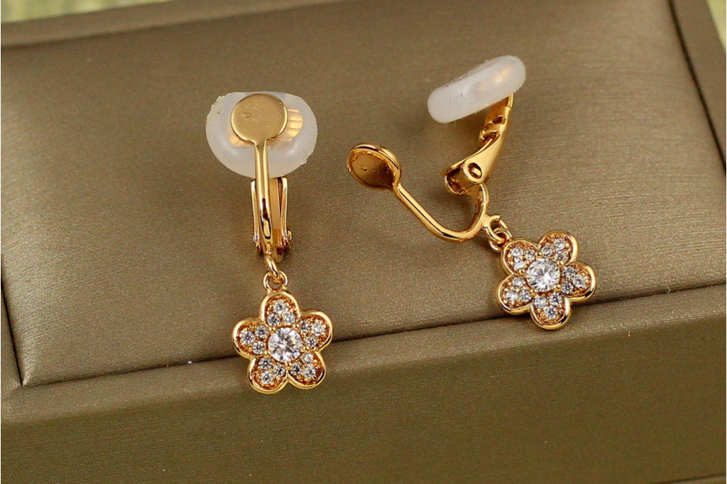 Серьги клипсы Xuping Jewelry миозонис 2,7 см золотистые